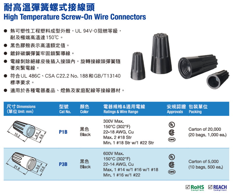 P1B 弹簧螺式接线头